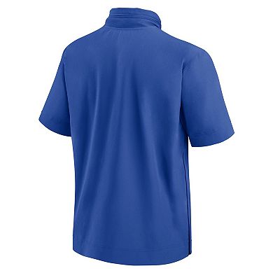 Men's Nike Royal Duke Blue Devils 2024 Sideline Coach Short Sleeve Half-Zip Hoodie Jacket