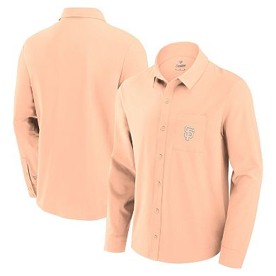 Men's Fanatics Signature Light Pink San Francisco Giants Front Office Long Sleeve Button-Up Shirt