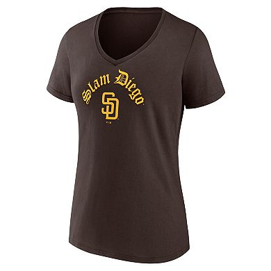 Women's Fanatics Brown San Diego Padres Local V-Neck T-Shirt