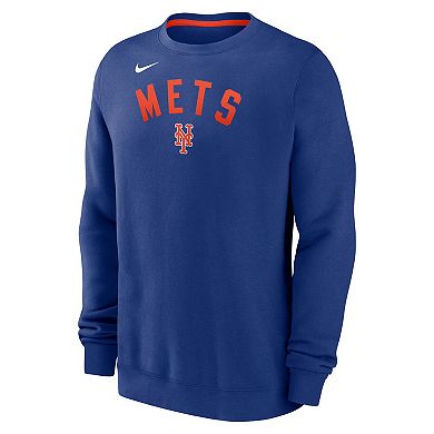 Men's Nike Royal New York Mets Classic Fleece Performance Pullover Sweatshirt