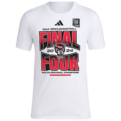 Unisex adidas  White NC State Wolfpack 2024 NCAA Men's Basketball Tournament March Madness Final Four Locker Room T-Shirt