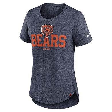 Women's Nike Heather Navy Chicago Bears Fashion Tri-Blend T-Shirt