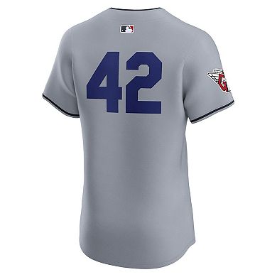 Men's Nike Gray Cleveland Guardians Road 2024 Jackie Robinson Day Elite Jersey