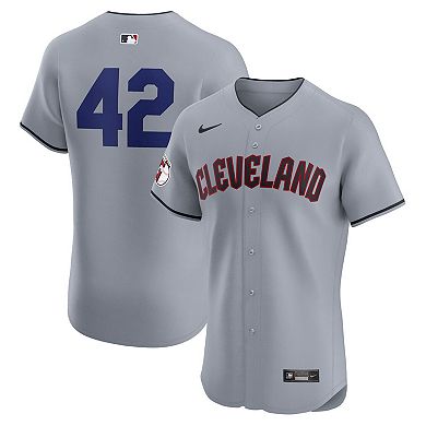 Men's Nike Gray Cleveland Guardians Road 2024 Jackie Robinson Day Elite Jersey