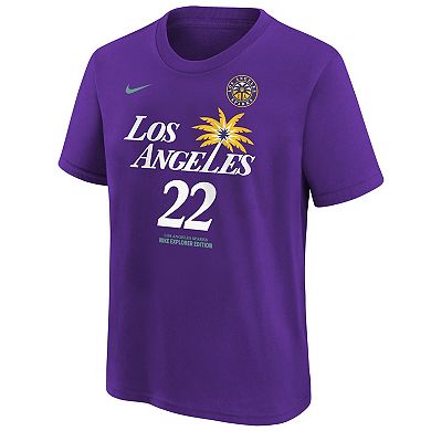 Youth Nike Cameron Brink Purple Los Angeles Sparks 2024 WNBA Draft Name & Number T-Shirt