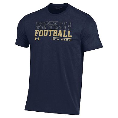 Men's Under Armour Navy Navy Midshipmen 2024 Sideline Football Performance T-Shirt