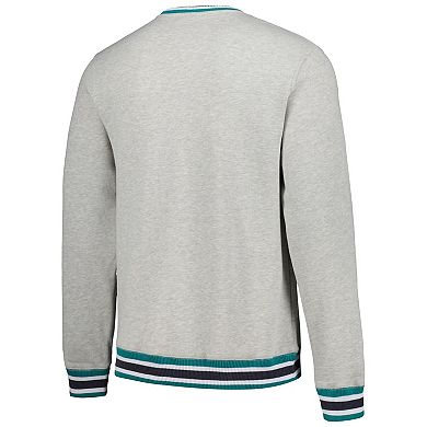 Men's New Era Heather Gray Seattle Mariners Throwback Classic Pullover Sweatshirt