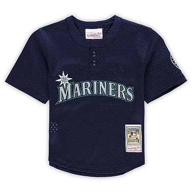Toddler Mitchell & Ness Ken Griffey Jr. Navy Seattle Mariners Cooperstown Collection Mesh Batting Practice Jersey