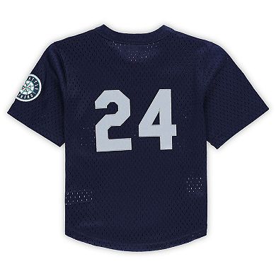 Toddler Mitchell & Ness Ken Griffey Jr. Navy Seattle Mariners Cooperstown Collection Mesh Batting Practice Jersey