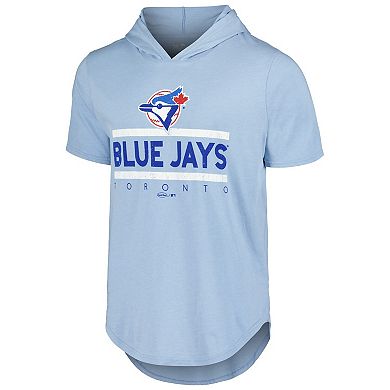 Men's Majestic Threads Powder Blue Toronto Blue Jays Tri-Blend Hoodie T-Shirt