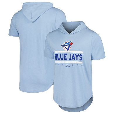 Men's Majestic Threads Powder Blue Toronto Blue Jays Tri-Blend Hoodie T-Shirt