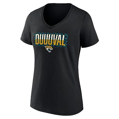 Women's Fanatics Black Jacksonville Jaguars Hometown Defensive Stand V-Neck T-Shirt