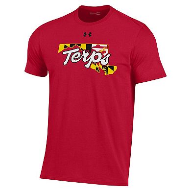 Men's Under Armour Red Maryland Terrapins Terps Pride Script T-Shirt