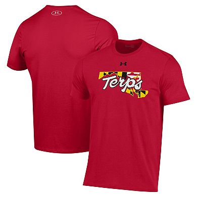 Men's Under Armour Red Maryland Terrapins Terps Pride Script T-Shirt