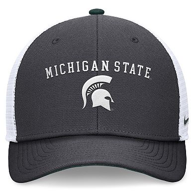 Men's Nike Charcoal Michigan State Spartans Letter & Logo Trucker Adjustable Hat