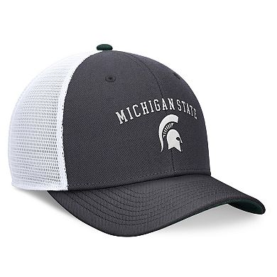 Men's Nike Charcoal Michigan State Spartans Letter & Logo Trucker Adjustable Hat
