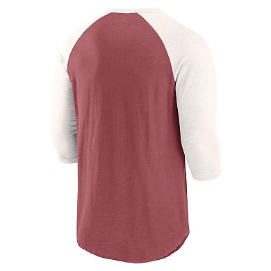 Men's Fanatics Burgundy/Cream Philadelphia Phillies  Historical Win 3/4-Sleeve Henley T-Shirt