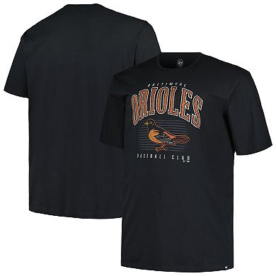 Men's '47 Black Baltimore Orioles Big & Tall Double Header T-Shirt
