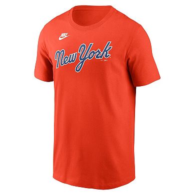 Men's Nike Orange New York Mets Cooperstown Wordmark T-Shirt