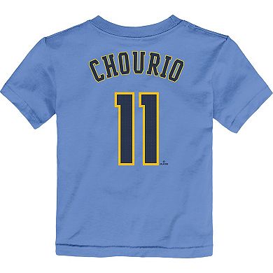 Preschool Nike Jackson Chourio Powder Blue Milwaukee Brewers City Connect Player Name & Number T-Shirt
