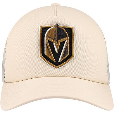 Men's Mitchell & Ness Cream Vegas Golden Knights Foam Front Trucker Adjustable Hat