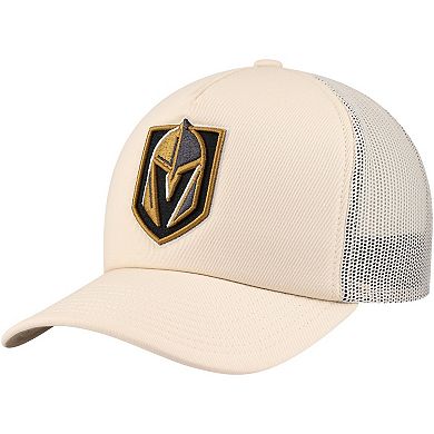 Men's Mitchell & Ness Cream Vegas Golden Knights Foam Front Trucker Adjustable Hat