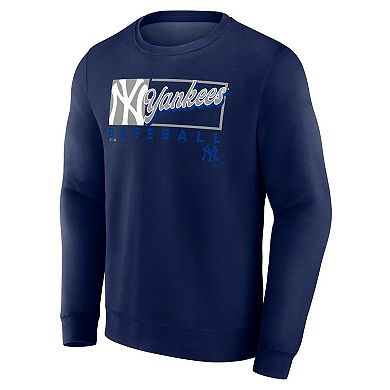 Men's Fanatics Navy New York Yankees Focus Fleece Pullover Sweatshirt