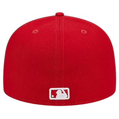 Men's New Era Red Los Angeles Dodgers Logo 59FIFTY Fitted Hat