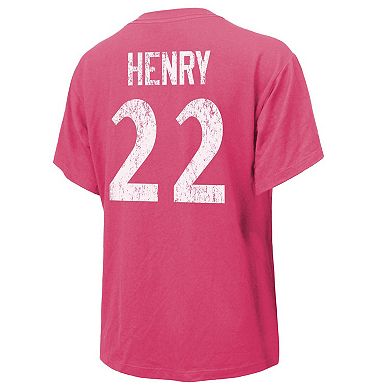 Women's Majestic Threads Derrick Henry Pink Baltimore Ravens Name & Number T-Shirt
