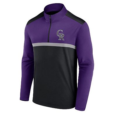 Men's Fanatics Black Colorado Rockies Unstoppable Quarter-Zip Top