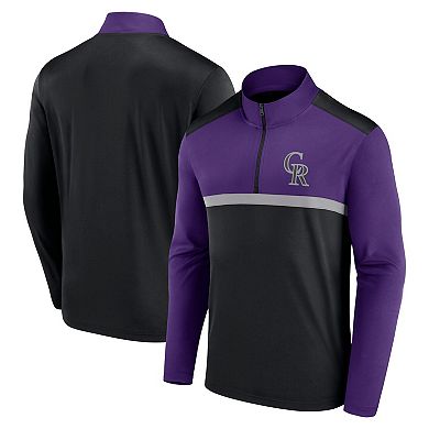 Men's Fanatics Black Colorado Rockies Unstoppable Quarter-Zip Top