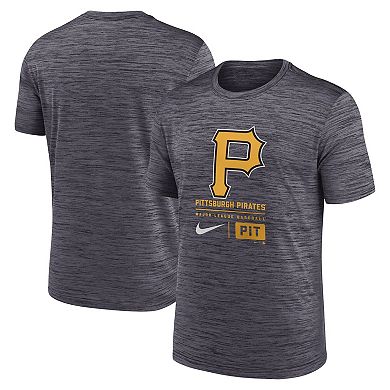 Men's Nike Black Pittsburgh Pirates Large Logo Velocity T-Shirt
