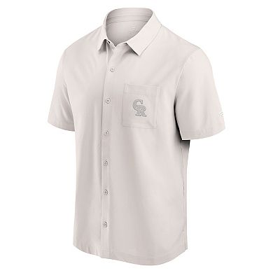 Men's Fanatics Signature Cream Colorado Rockies Front Office Button-Up Shirt