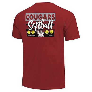 Unisex Red Houston Cougars Gritty Softball Bats Comfort Colors T-Shirt