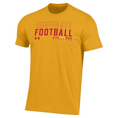 Men's Under Armour Gold Maryland Terrapins 2024 Sideline Football Performance T-Shirt