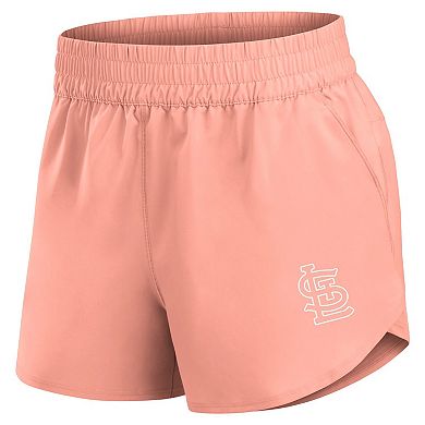 Women's Fanatics Coral St. Louis Cardinals Studio Woven Vibe Shorts