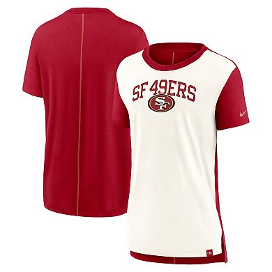 Women's Nike Cream/Scarlet San Francisco 49ers Wordmark Tri-Blend T-Shirt