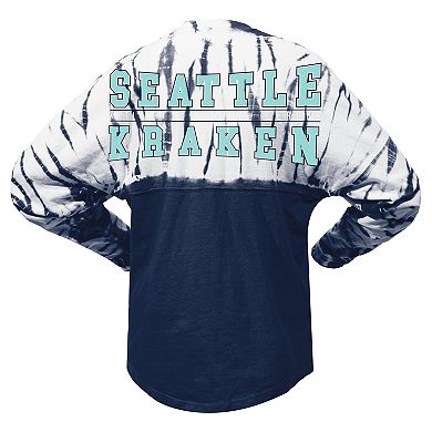 Unisex Spirit Jersey Deep Sea Blue Seattle Kraken Crystal Half Dye Long Sleeve T-Shirt