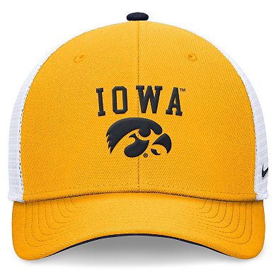 Men's Nike Gold Iowa Hawkeyes Letter & Logo Trucker Adjustable Hat