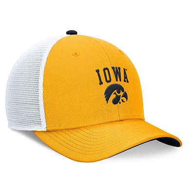 Men's Nike Gold Iowa Hawkeyes Letter & Logo Trucker Adjustable Hat