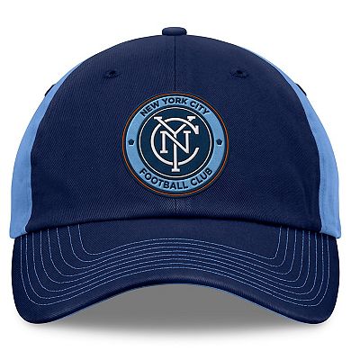 Men's Fanatics Navy/Sky Blue New York City FC Iconic Blocked Fundamental Adjustable Hat