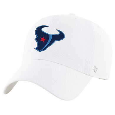 Men's '47  White Houston Texans Clean Up Adjustable Hat