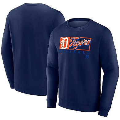 Men's Fanatics Navy Detroit Tigers Focus Fleece Pullover Sweatshirt