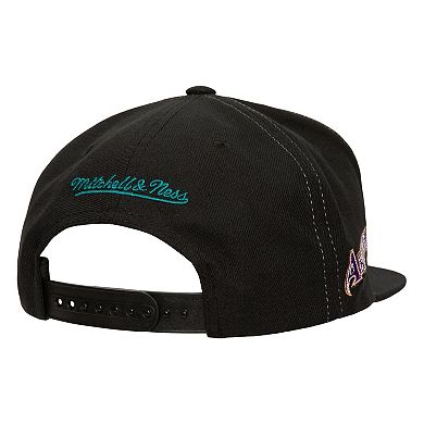 Men's Mitchell & Ness Black Arizona Diamondbacks Full Frontal Snapback Hat