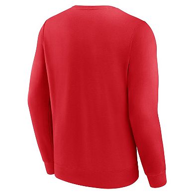 Men's Fanatics Red Los Angeles Angels Focus Fleece Pullover Sweatshirt