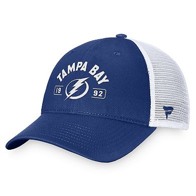 Men's Fanatics Blue/White Tampa Bay Lightning Free Kick Trucker Adjustable Hat