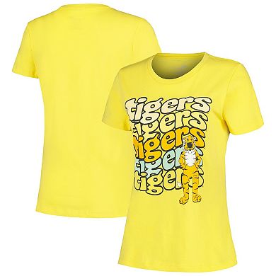 Women's Gold Missouri Tigers Repeat Slogan Boyfriend T-Shirt