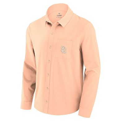 Men's Fanatics Light Pink San Diego Padres Front Office Long Sleeve Button-Up Shirt