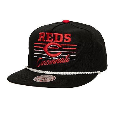 Men's Mitchell & Ness Black Cincinnati Reds  Radiant Lines Deadstock Snapback Hat