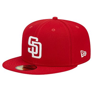 Men's New Era Red San Diego Padres Logo 59FIFTY Fitted Hat